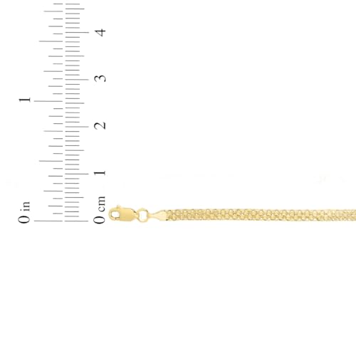 Floreo 14k Yellow Gold 3.5mm Bismark Chain Bracelet 7.25 Inch