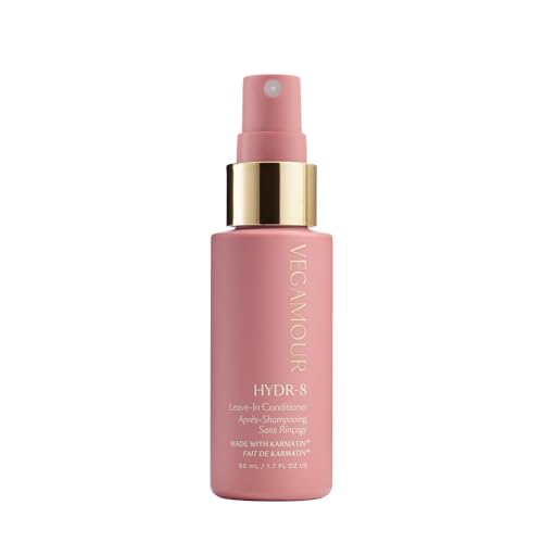 VEGAMOUR HYDR-8 Leave-In Conditioner Spray, for Deep Hydration & Heat Protection, with Vegan Keratin, for Soft, Silky, Frizz Free Hair, 1.7 fl oz