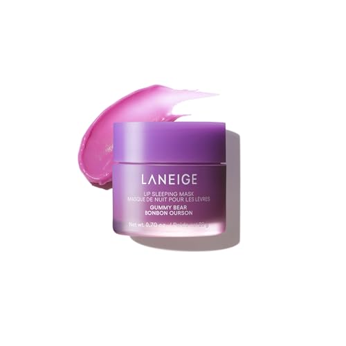 LANEIGE Lip Sleeping Mask: Hydrating & Nourishing Korean Overnight Lip Treatment Mask with Shea Butter, Vitamin C & Murumuru, Antioxidants For Flaky, Dry Lips | Korean Skin Care, Gummy Bear