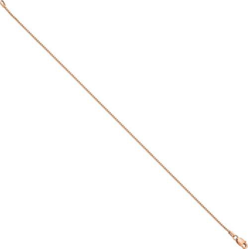 IceCarats 14K Solid Rose Gold 1mm Dainty Box Chain Link Bracelet, 7 inch