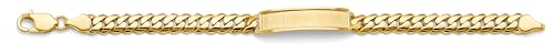 The World Jewelry Center 14k Yellow Gold Cuban Frame ID Bracelet - 7"