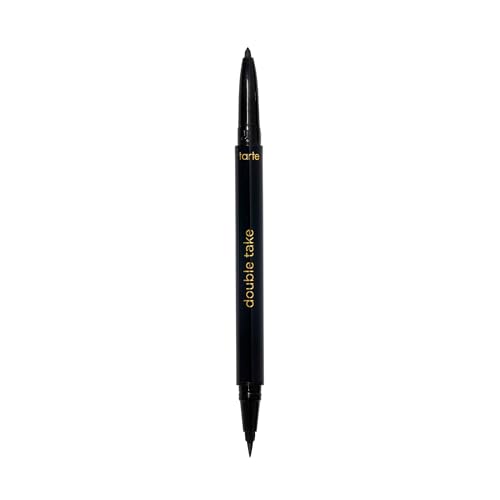 tarte double take eyeliner – 2-in-1 Liquid & Gel Eyeliner for Bold All-Day Wear, Waterproof, Easy to Apply, Vegan, Cruelty-Free, full size, black