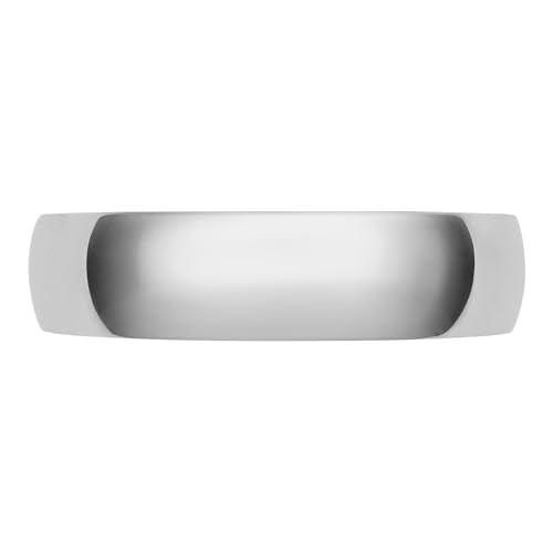 Brilliant Expressions Men’s or Women's 14K White Gold 5MM Classic Plain Simple Wedding Band, Size 10.5