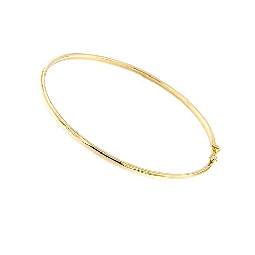 forme di Lucchetta 14k Real Gold Bangle Bracelet for Women, 7 Inch