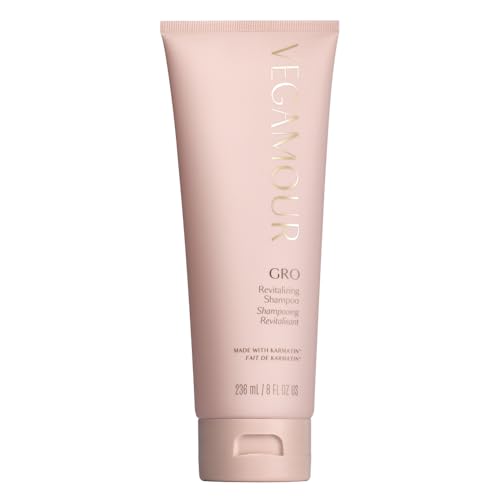 VEGAMOUR GRO Revitalizing Shampoo - Plant-Powered with Karmatin™ Peptide & Caffeine, Gently Cleanses, Builds Strength & Resilience, Vegan & Cruelty-Free