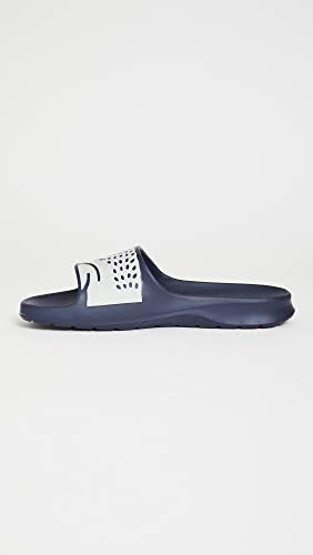 Lacoste Men's Croco Slide Sandal, NVY/WHT, 9