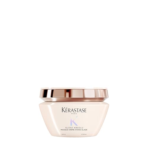 KÉRASTASE Gloss Absolu Masque Crème Hydra-Glaze, Deeply Nourishing Hair Mask for Thick, Frizzy Hair, for Anti-Frizz, Shine & Smoothness, with Hyaluronic Acid, 6.8 Fl Oz