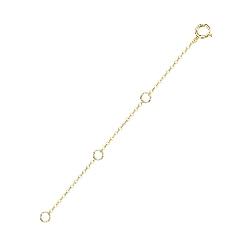Lulau 14K Solid Gold Necklace Extender for Women 3"(14K Yellow Gold-3 Inch)