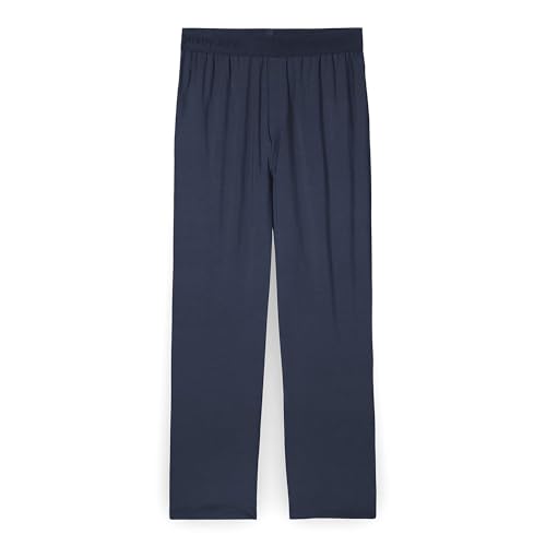 Tommy John Men's Second Skin Pajama Pants, Comfortable Soft with Pockets Sleepwear, Lounge, Yoga, Sweatpants for Men, Elastic Band Pajama Bottoms (Dress Blue, XXL)