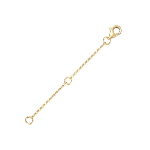 14K Solid Gold Necklace Extender Lobster Clasp 2" (14K Yellow Gold-2 Inch)