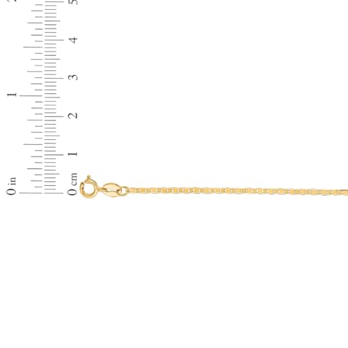 Floreo 10k Yellow Gold 1.2mm Solid Anchor Mariner Mirror Chain Bracelet, 7 Inch