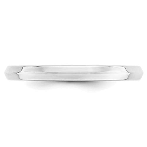 Sonia Jewels Real 14K White Gold 2.5mm Knife Edge Comfort Fit Plain Classic Wedding Band Ring Size 8