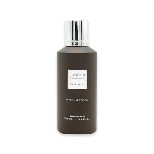 Fine Perfumery London Fragrances - Myrrh and Tonka - Amber, Vanilla Cologne for Men - Long Lasting Perfume for Men - Woody Eau de Parfum - 3.4 oz