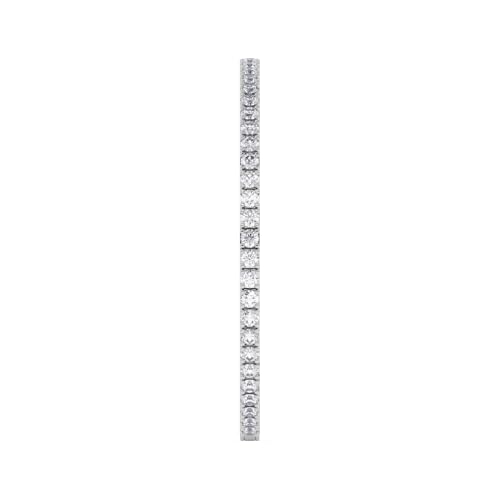 Pompeii 4Ct Diamond Flexible Oval Bangle Women's Bracelet 14k White Gold Lab Grown - Size Medium (F,VS)