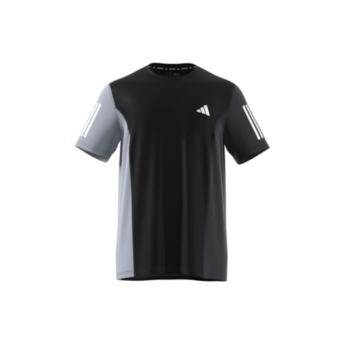 adidas Men's Own The Run Colorblock T-Shirt, Black/Halo Silver/Grey