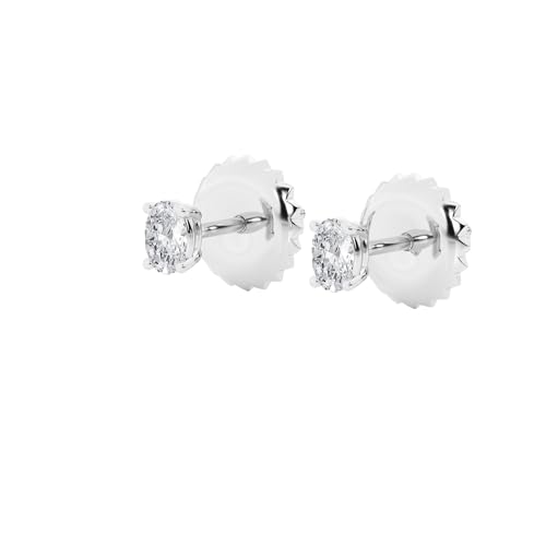Belacqua 14K White Gold IGI Certified 0.50 Carat Oval Cut Lab Grown Diamond