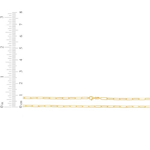 Floreo 10k Yellow Gold 3mm Paperclip Link Bracelet or Anklet, 10 inch