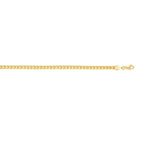 Floreo 14k Yellow Gold 3.1mm Round Diamond Cut Franco Chain Bracelet 7.5 Inch