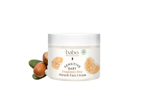 Babo Botanicals Sensitive Baby Fragrance-Free Miracle Cream - Face Moisturizer - For Sensitive Skin - Calendula, Shea Butter, Coconut Oil - EWG Verified - Fragrance-Free - For Babies & Kids