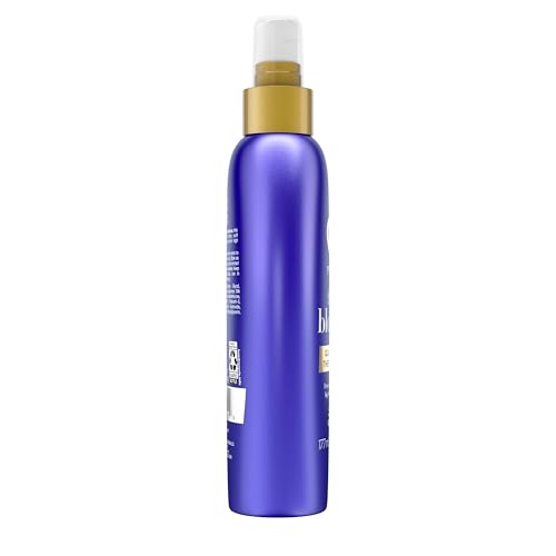 OGX Protecting + Silk Blowout Quick Drying Thermal Protection Spray, Heat Protectant Spray Shields Hair up to 450°F For Soft, Shiny Hair and Big, Beautiful Blowouts, Light Hold, 6 fl. oz