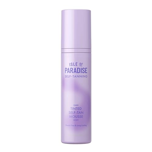 Isle of Paradise Tinted Self Tanning Mousse, Dark, Streak-Free Self Tanner Mousse, Natural-Looking & Lasts Up to 7 Days, Vegan & Cruelty-Free Sunless Tanning Foam, 6.76 fl oz
