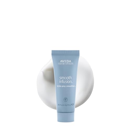 Aveda Smooth Infusion Style-Prep Smoother | Leave-In Anti-Frizz Serum | 72-Hour Frizz Defense & Control | Heat Protectant | 98% Naturally Derived*, 0.85 Fl Oz