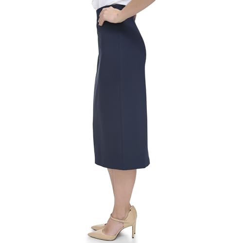 Tommy Hilfiger Women's Suits Midi Ponte Skirt, Midnight, 14