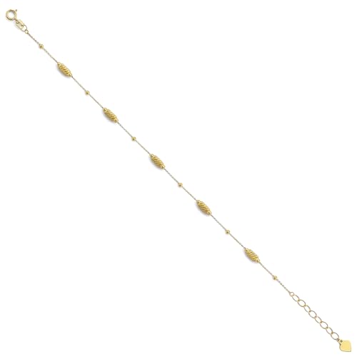 The World Jewelry Center 14k Yellow Gold Long Bead Bracelet - 7+1"