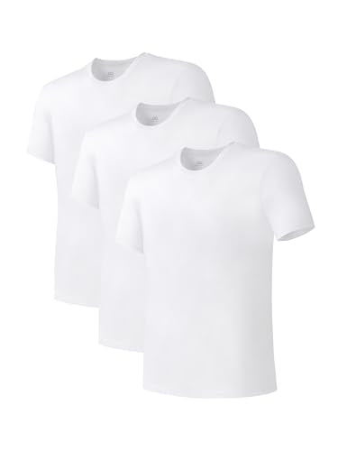 DAVID ARCHY Men's Moisture-Wicking Undershirt Crew Neck T-Shirts 3 Pack