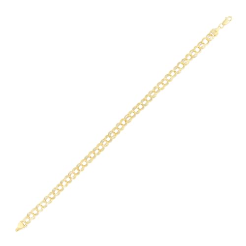 Floreo 14k Yellow Gold 8.25mm Lite Double Chino Link Charm Bracelet, 7.25 Inch