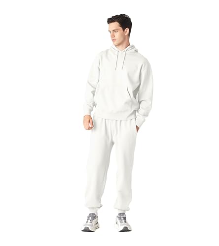 Future Planet Mens Globe Premium Pullover French Terry Soft Cotton Hoodie Sweatshirt Loose Fit (US, Alpha, Large, Regular, Regular, White)