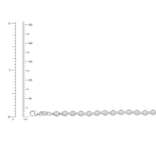 Floreo Italian 14k White Gold 4mm Disco DC Bead Chain Bracelet 7 Inch