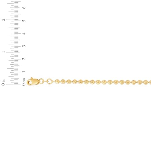 Floreo 14k Yellow Gold 4mm Mooncut Bead Chain Bracelet 7 Inch