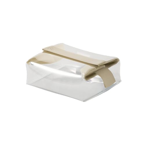 Cadence Parcel - Clear Travel Kit with Zipperless Magnetic Closure - Pebble, Medium - Durable, Leak-Resistant and TSA Approved Toiletry Bag - Modular Organization - Recycled TPU (1 Qt)