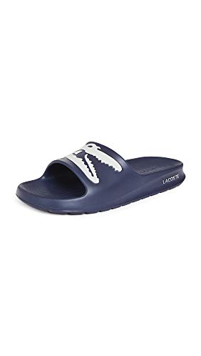 Lacoste Men's Croco Slide Sandal, NVY/WHT, 9