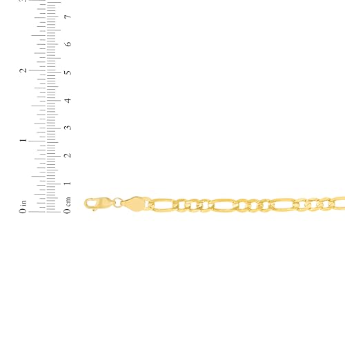 Floreo 10k Yellow Gold 5.7mm Solid Clasic Figaro Bracelet or Anklet 9 Inch