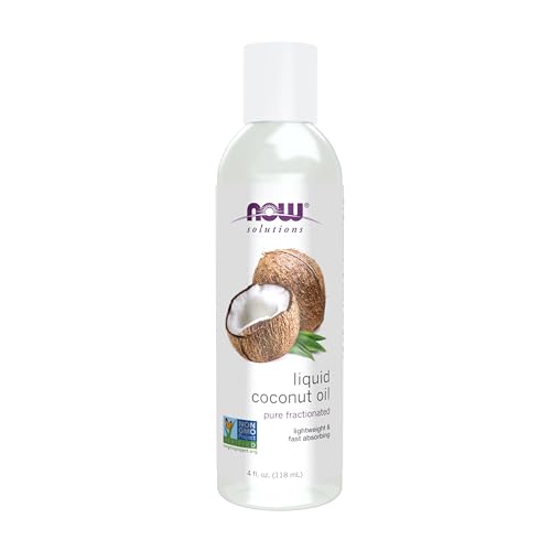NOW Foods Solutions, Liquid Coconut Oil, Light and Nourishing, Promotes Healthy-Looking Skin and Hair, 4-Ounce