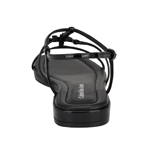 Calvin Klein Women's Sindy Sandal, Black Patent 001, 9