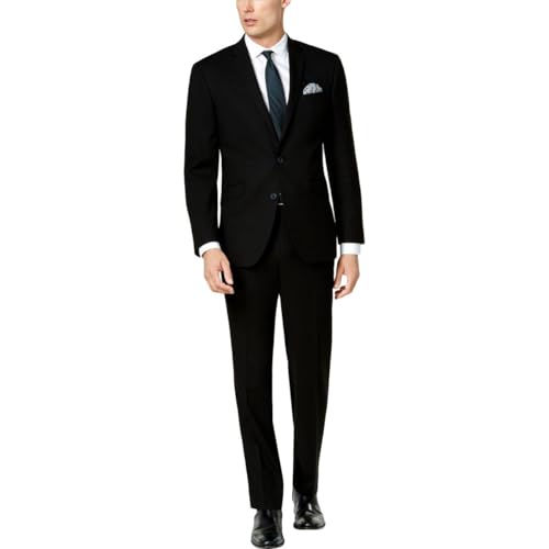Kenneth Cole Reaction Men's Performance Fabric Slim Fit Suit, Black, 38S