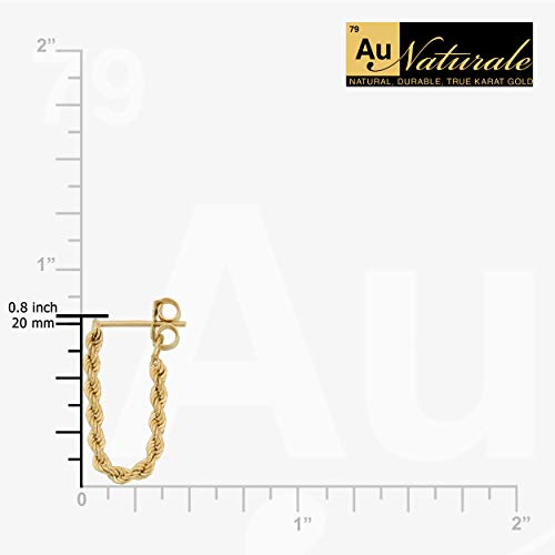 Womens Drop - 10K Gold Rope Dangle Earrings