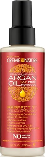 Creme of Nature Perfect 7™ Leave-In Treatment, 7-in-1 Spray For Frizz-Control, Protects From Heat and Detangles, Infused with Argan Oil, 5.1 fl oz