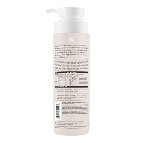 Naturium The Smoother Glycolic Acid Exfoliating Body Wash, Soft & Smoothing Cleanser, 16.9 oz