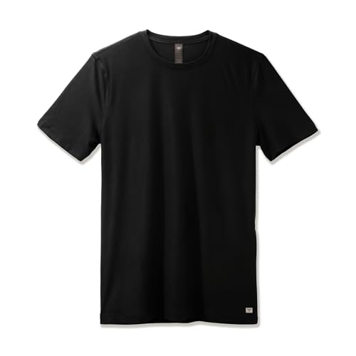 Lanky Llama (New) Aero Tee | Fit for Slim & Tall Slim Men | Lightweight Luxury Athleisure | True Black, Large Tall