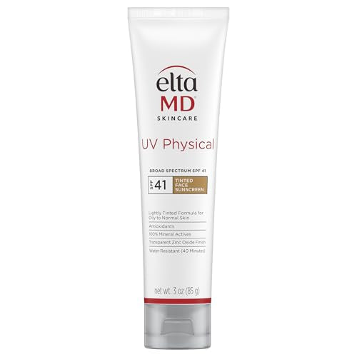 EltaMD UV Physical Tinted 100% Mineral Face Sunscreen, SPF 41, 3 oz