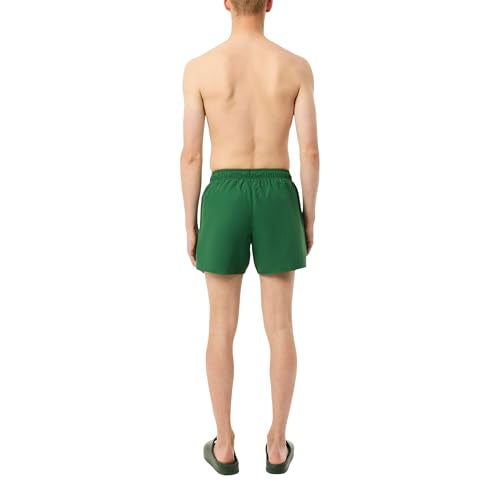 Lacoste Men's Quick-Dry Swim Trunks, Green/Green, Medium