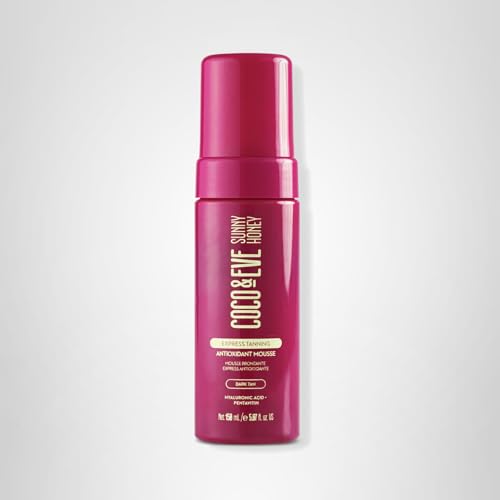Coco & Eve Express Self Tanning Mousse - 1 Hour Streak-Free Hydrating Sunless Tanning Mousse, Fast-Drying Natural Glow, Infused with Hyaluronic Acid & Coconut Extract Vegan, Cruelty Free | 5.07 Fl Oz