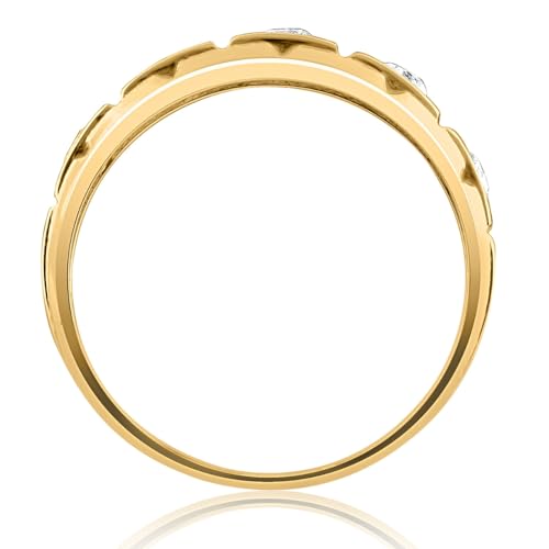 P3 POMPEII3 Pompeii 1/2Ct Men's 5-Stone Diamond Ring in 10k Yellow Gold - Size 7.5
