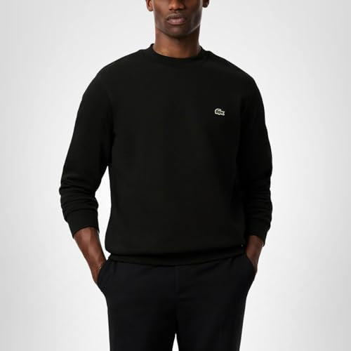 Lacoste Men's Classic Fit Fleece Sweatshirt, Black, Large