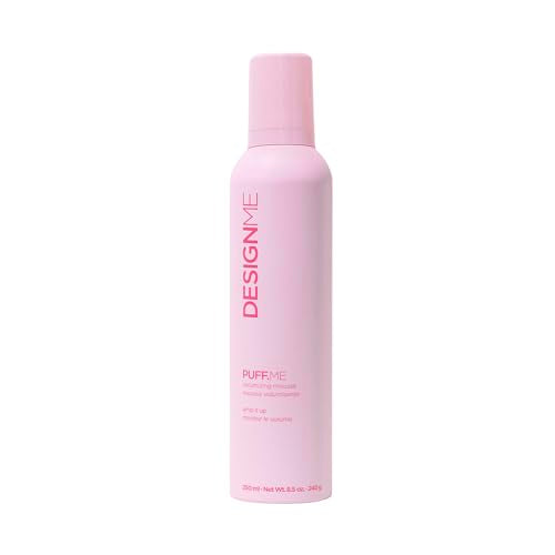 Design.Me PUFF.ME Hair Volumizing Mousse | Lightweight & Flexible Hold Mousse for Curls, Waves, or Straight Hair | Sulfate & Paraben-Free Volumizer for Fine Strands with Vitamins B5 & E, 250mL