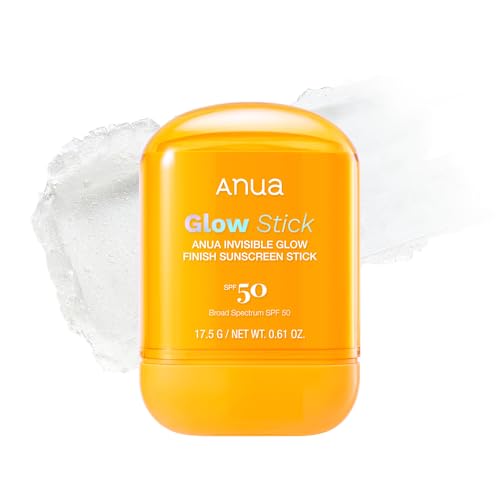 Anua Invisible Glow Sun Stick, SPF 50, Broad Spectrum UV Protection, Lightweight Sheer Finish for All Skin Types, No White Cast, Easy Reapplication, Korean Skincare, 0.61 oz